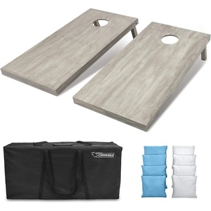 image:imageGoSports 4 ft x 2 ft Regulation Size Wooden Cornhole Boards Set  Includes Carrying Case and Bean Bags Choose Your Colors Over 100 Color CombinationsWhite  Light Blue