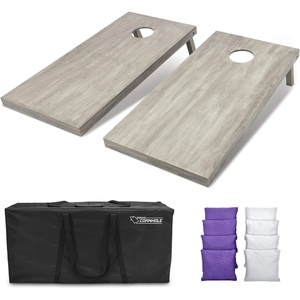 image:imageGoSports 4 ft x 2 ft Regulation Size Wooden Cornhole Boards Set  Includes Carrying Case and Bean Bags Choose Your Colors Over 100 Color CombinationsWhite  Purple