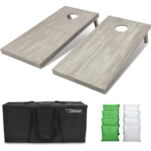 image:imageGoSports 4 ft x 2 ft Regulation Size Wooden Cornhole Boards Set  Includes Carrying Case and Bean Bags Choose Your Colors Over 100 Color CombinationsWhite  Bright Green