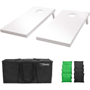 image:imageGoSports 4 ft x 2 ft Regulation Size Wooden Cornhole Boards Set  Includes Carrying Case and Over 100 Optional Bean Bag ColorsBlack  Bright Green