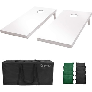 image:imageGoSports 4 ft x 2 ft Regulation Size Wooden Cornhole Boards Set  Includes Carrying Case and Over 100 Optional Bean Bag ColorsBlack  Dark Green