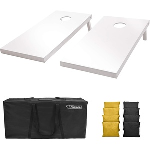 image:imageGoSports 4 ft x 2 ft Regulation Size Wooden Cornhole Boards Set  Includes Carrying Case and Over 100 Optional Bean Bag ColorsBlack  Gold