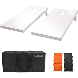 image:imageGoSports 4 ft x 2 ft Regulation Size Wooden Cornhole Boards Set  Includes Carrying Case and Over 100 Optional Bean Bag ColorsBlack  Orange