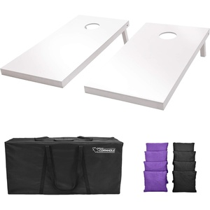 image:imageGoSports 4 ft x 2 ft Regulation Size Wooden Cornhole Boards Set  Includes Carrying Case and Over 100 Optional Bean Bag ColorsBlack  Purple