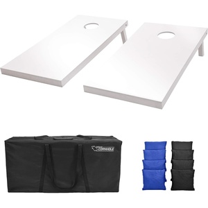 image:imageGoSports 4 ft x 2 ft Regulation Size Wooden Cornhole Boards Set  Includes Carrying Case and Over 100 Optional Bean Bag ColorsBlack  Royal Blue