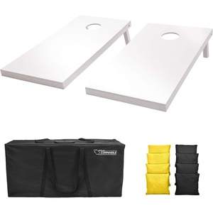 image:imageGoSports 4 ft x 2 ft Regulation Size Wooden Cornhole Boards Set  Includes Carrying Case and Over 100 Optional Bean Bag ColorsBlack  Yellow
