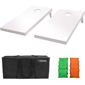 image:imageGoSports 4 ft x 2 ft Regulation Size Wooden Cornhole Boards Set  Includes Carrying Case and Over 100 Optional Bean Bag ColorsBright Green  Orange