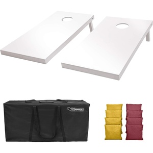 image:imageGoSports 4 ft x 2 ft Regulation Size Wooden Cornhole Boards Set  Includes Carrying Case and Over 100 Optional Bean Bag ColorsBurgundy  Gold