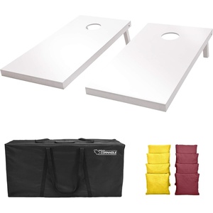 image:imageGoSports 4 ft x 2 ft Regulation Size Wooden Cornhole Boards Set  Includes Carrying Case and Over 100 Optional Bean Bag ColorsBurgundy  Yellow