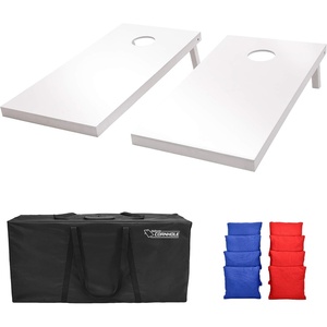 image:imageGoSports 4 ft x 2 ft Regulation Size Wooden Cornhole Boards Set  Includes Carrying Case and Over 100 Optional Bean Bag ColorsClassic Red  Blue