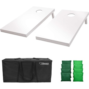 image:imageGoSports 4 ft x 2 ft Regulation Size Wooden Cornhole Boards Set  Includes Carrying Case and Over 100 Optional Bean Bag ColorsDark Green  Bright Green