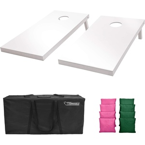 image:imageGoSports 4 ft x 2 ft Regulation Size Wooden Cornhole Boards Set  Includes Carrying Case and Over 100 Optional Bean Bag ColorsDark Green  Pink