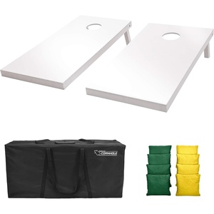 image:imageGoSports 4 ft x 2 ft Regulation Size Wooden Cornhole Boards Set  Includes Carrying Case and Over 100 Optional Bean Bag ColorsDark Green  Yellow