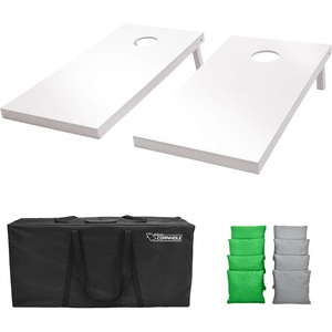 image:imageGoSports 4 ft x 2 ft Regulation Size Wooden Cornhole Boards Set  Includes Carrying Case and Over 100 Optional Bean Bag ColorsGray  Bright Green