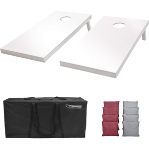 image:imageGoSports 4 ft x 2 ft Regulation Size Wooden Cornhole Boards Set  Includes Carrying Case and Over 100 Optional Bean Bag ColorsGray  Burgundy