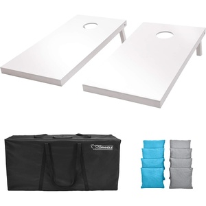image:imageGoSports 4 ft x 2 ft Regulation Size Wooden Cornhole Boards Set  Includes Carrying Case and Over 100 Optional Bean Bag ColorsGray  Light Blue