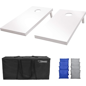 image:imageGoSports 4 ft x 2 ft Regulation Size Wooden Cornhole Boards Set  Includes Carrying Case and Over 100 Optional Bean Bag ColorsGray  Royal Blue