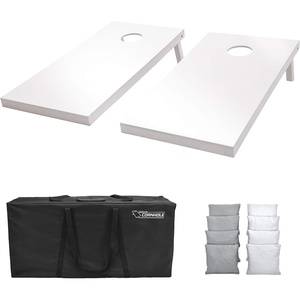 image:imageGoSports 4 ft x 2 ft Regulation Size Wooden Cornhole Boards Set  Includes Carrying Case and Over 100 Optional Bean Bag ColorsGray  White