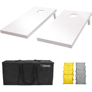 image:imageGoSports 4 ft x 2 ft Regulation Size Wooden Cornhole Boards Set  Includes Carrying Case and Over 100 Optional Bean Bag ColorsGray  Yellow