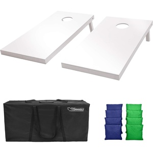 image:imageGoSports 4 ft x 2 ft Regulation Size Wooden Cornhole Boards Set  Includes Carrying Case and Over 100 Optional Bean Bag ColorsNavy Blue  Bright Green