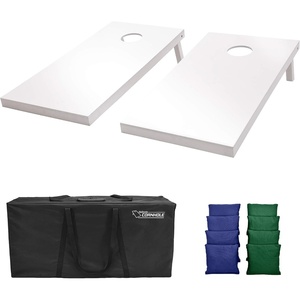 image:imageGoSports 4 ft x 2 ft Regulation Size Wooden Cornhole Boards Set  Includes Carrying Case and Over 100 Optional Bean Bag ColorsNavy Blue  Dark Green