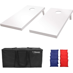 image:imageGoSports 4 ft x 2 ft Regulation Size Wooden Cornhole Boards Set  Includes Carrying Case and Over 100 Optional Bean Bag ColorsNavy Blue  Red