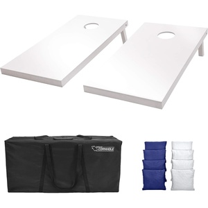 image:imageGoSports 4 ft x 2 ft Regulation Size Wooden Cornhole Boards Set  Includes Carrying Case and Over 100 Optional Bean Bag ColorsNavy Blue  White
