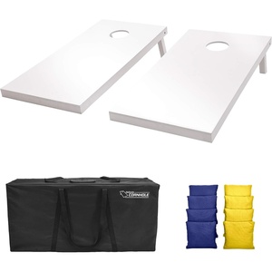 image:imageGoSports 4 ft x 2 ft Regulation Size Wooden Cornhole Boards Set  Includes Carrying Case and Over 100 Optional Bean Bag ColorsNavy Blue  Yellow