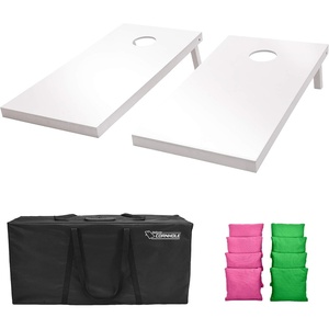 image:imageGoSports 4 ft x 2 ft Regulation Size Wooden Cornhole Boards Set  Includes Carrying Case and Over 100 Optional Bean Bag ColorsPink  Bright Green