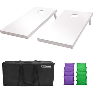 image:imageGoSports 4 ft x 2 ft Regulation Size Wooden Cornhole Boards Set  Includes Carrying Case and Over 100 Optional Bean Bag ColorsPurple  Bright Green
