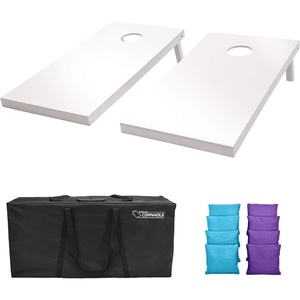 image:imageGoSports 4 ft x 2 ft Regulation Size Wooden Cornhole Boards Set  Includes Carrying Case and Over 100 Optional Bean Bag ColorsPurple  Light Blue