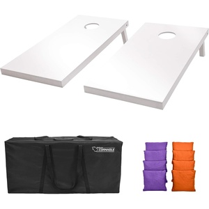 image:imageGoSports 4 ft x 2 ft Regulation Size Wooden Cornhole Boards Set  Includes Carrying Case and Over 100 Optional Bean Bag ColorsPurple  Orange