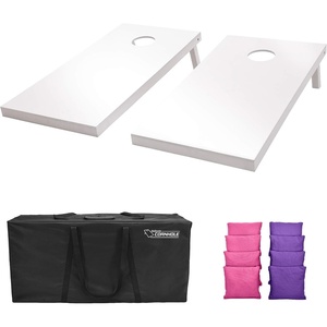image:imageGoSports 4 ft x 2 ft Regulation Size Wooden Cornhole Boards Set  Includes Carrying Case and Over 100 Optional Bean Bag ColorsPurple  Pink