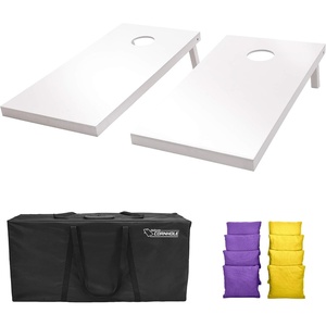 image:imageGoSports 4 ft x 2 ft Regulation Size Wooden Cornhole Boards Set  Includes Carrying Case and Over 100 Optional Bean Bag ColorsPurple  Yellow