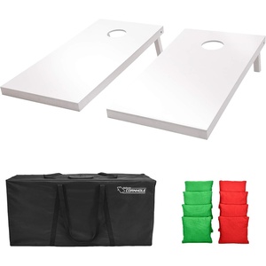 image:imageGoSports 4 ft x 2 ft Regulation Size Wooden Cornhole Boards Set  Includes Carrying Case and Over 100 Optional Bean Bag ColorsRed  Bright Green