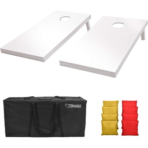 image:imageGoSports 4 ft x 2 ft Regulation Size Wooden Cornhole Boards Set  Includes Carrying Case and Over 100 Optional Bean Bag ColorsRed  Gold