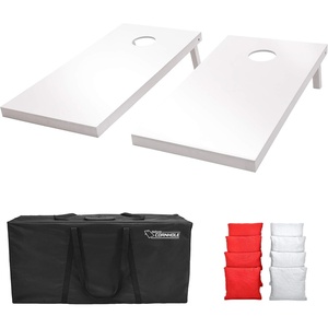 image:imageGoSports 4 ft x 2 ft Regulation Size Wooden Cornhole Boards Set  Includes Carrying Case and Over 100 Optional Bean Bag ColorsRed  White