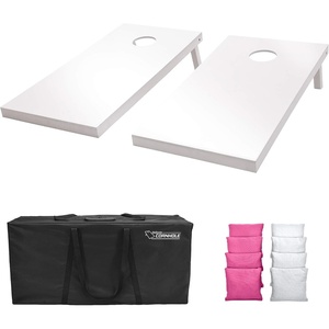 image:imageGoSports 4 ft x 2 ft Regulation Size Wooden Cornhole Boards Set  Includes Carrying Case and Over 100 Optional Bean Bag ColorsWhite  Pink