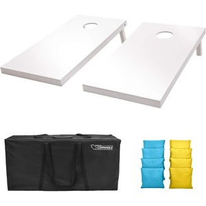 image:imageGoSports 4 ft x 2 ft Regulation Size Wooden Cornhole Boards Set  Includes Carrying Case and Over 100 Optional Bean Bag ColorsYellow  Light Blue