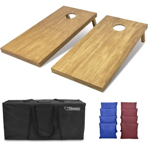 image:imageGoSports 4 ft x 2 ft Regulation Size Wooden Cornhole Boards Set with Light Brown Finish  Includes Carrying Case and Bean BagsRoyal Blue  Burgundy