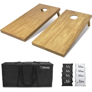 image:imageGoSports 4 ft x 2 ft Regulation Size Wooden Cornhole Boards Set with Light Brown Finish  Includes Carrying Case and Bean BagsWedding Mr  Mrs