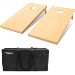 image:imageGoSports 4 ft x 2 ft Regulation Size Wooden Cornhole Boards Set with Natural Wood Stain Finish  Includes Carrying CaseNo Bean Bags