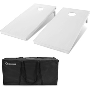 image:imageGoSports 4 ft x 2 ft Regulation Size Wooden Cornhole Boards Set with White Finish  Includes Carrying CaseNo Bean Bags