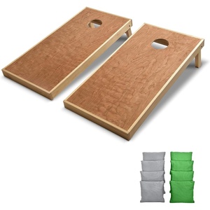 image:imageGoSports 4 x 2 Commercial Grade Cornhole Boards Set  Natural Wood Cornhole Boards Choose from Different Bean Bag Color CombinationsBright Green  Gray
