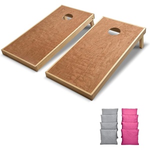 image:imageGoSports 4 x 2 Commercial Grade Cornhole Boards Set  Natural Wood Cornhole Boards Choose from Different Bean Bag Color CombinationsPink  Gray
