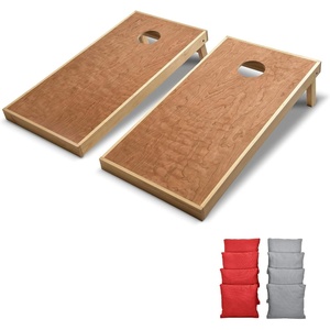 image:imageGoSports 4 x 2 Commercial Grade Cornhole Boards Set  Natural Wood Cornhole Boards Choose from Different Bean Bag Color CombinationsRed  Gray