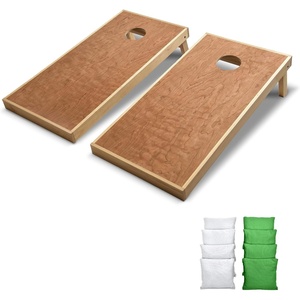 image:imageGoSports 4 x 2 Commercial Grade Cornhole Boards Set  Natural Wood Cornhole Boards Choose from Different Bean Bag Color CombinationsWhite  Bright Green
