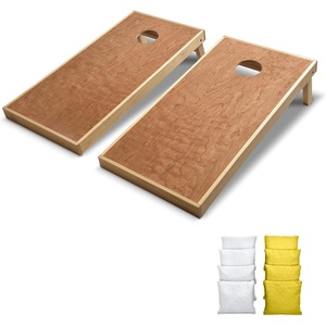 image:imageGoSports 4 x 2 Commercial Grade Cornhole Boards Set  Natural Wood Cornhole Boards Choose from Different Bean Bag Color CombinationsWhite  Yellow