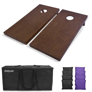 image:imageGoSports 4x2 Regulation Size Wooden Cornhole Boards Set with Dark Brown Varnish  Includes Carrying Case and Bean Bags Choose Your Colors Over 100 Color Combinations