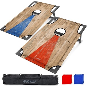 image:imageGoSports Portable Cornhole Set with Carry Case  Outdoor Lawn Bean Bag Toss Game for Adults and Family  Beach Camping Yard Games amp MoreRustic